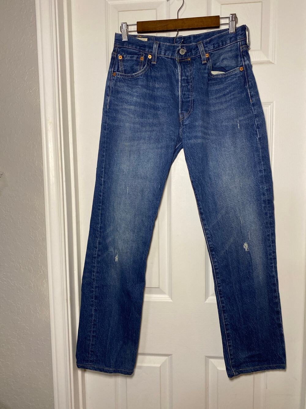 Levi's 501 Original Fit Straight Leg Blue Jeans Mens W30 L34 (Fits 30x29)